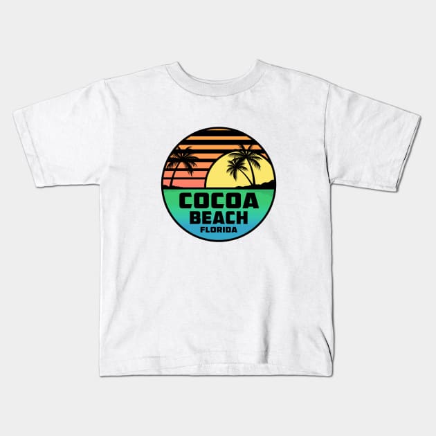 Cocoa Beach Florida Tropical Beach Surfing Scuba Surf Vacation Kids T-Shirt by DD2019